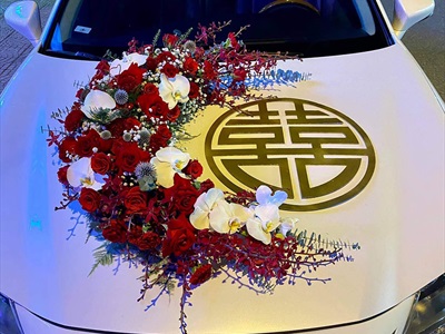 Chữ gỗ Song Hỷ tròn - Wedding nhiều kiểu [Gỗ nhẹ - Sơn thủ công] ĐK 30-40cm CHU-GO-23